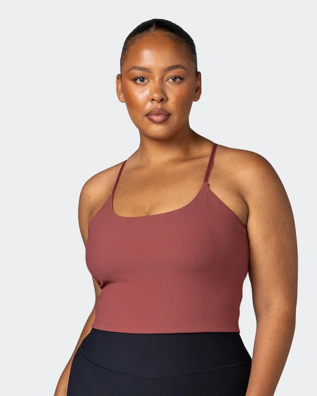 Summertime Rib Cropped Tank - Maple