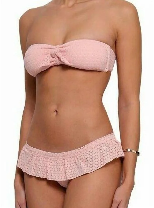 India Crochet Bikini Set In Blush