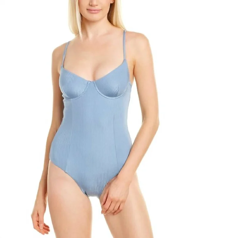 Chelsea One Piece In Shimmer Rib Captain Blue