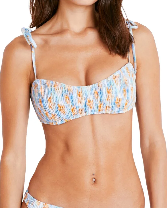 Tanya Taylor Valencia Smocked Bikini Top