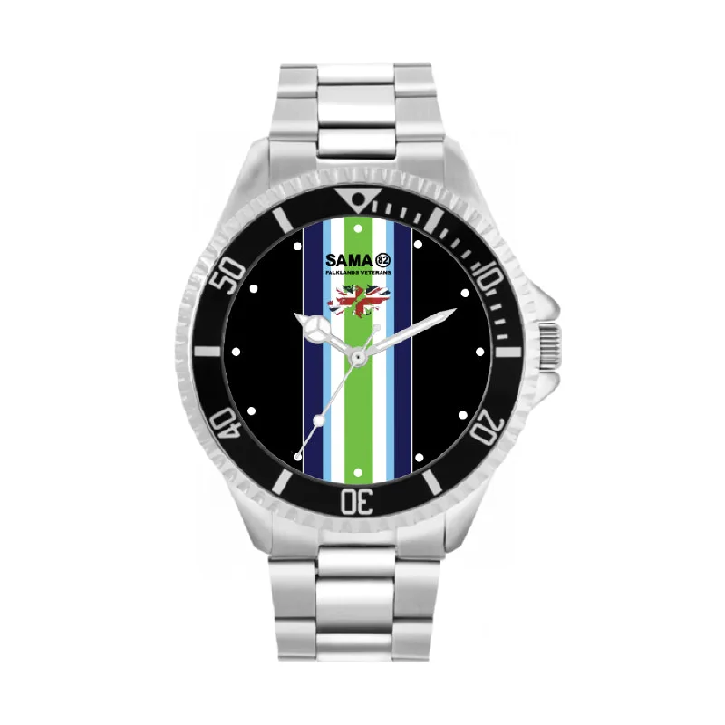 SAMA 82 Falklands Veterans - Stainless Steel Strap 42mm Bezel Watch