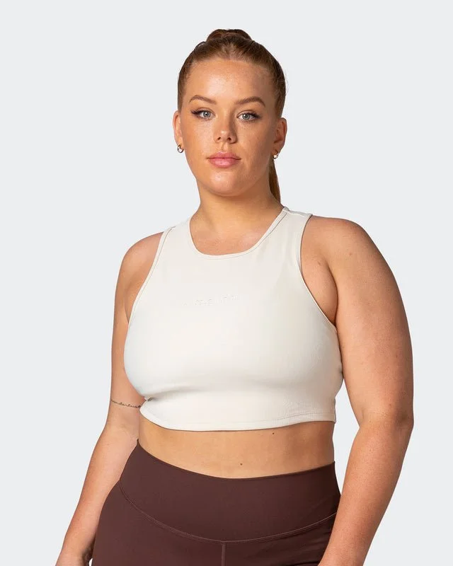 Off Duty Rib Cropped Tank - Cream