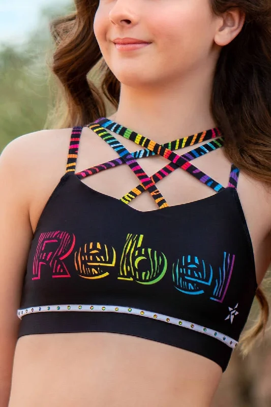 Georgie Sports Bra in Rainbow Vibes