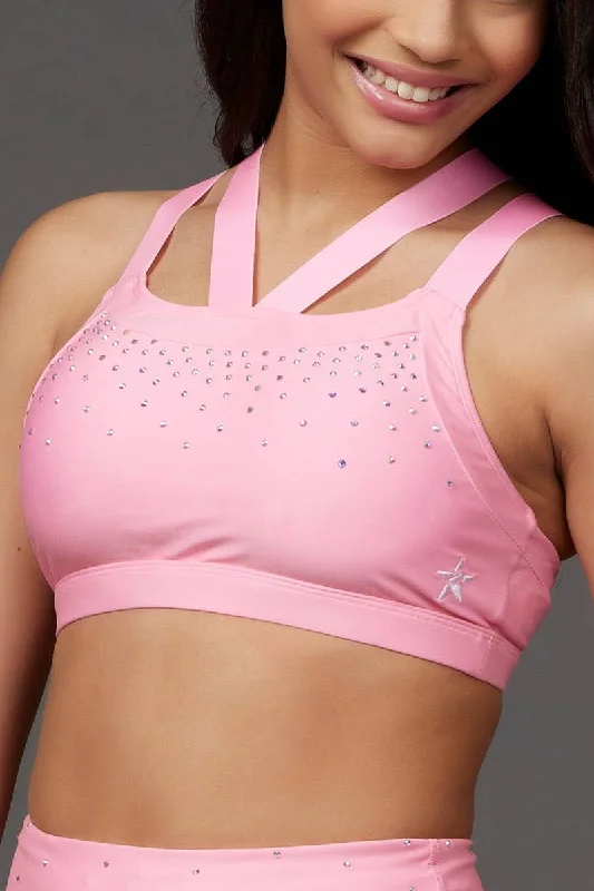 Janet Sports Bra in Orchid Pink Crystal