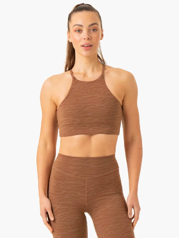 Transform Reversible Sports Crop - Chocolate Zebra