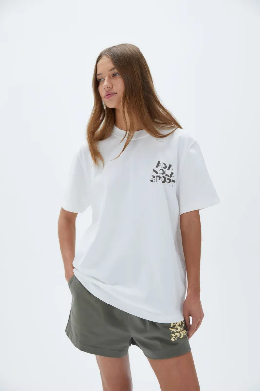 Vacation Short Sleeve Oversized  T-shirt - White