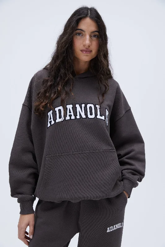 Varsity Oversized Hoodie - Coffee Bean