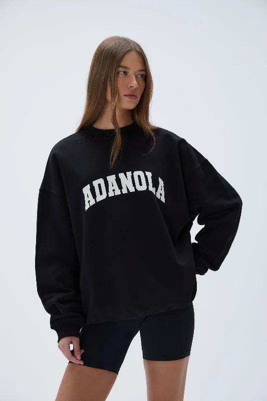 Varsity Oversized Sweatshirt - Black