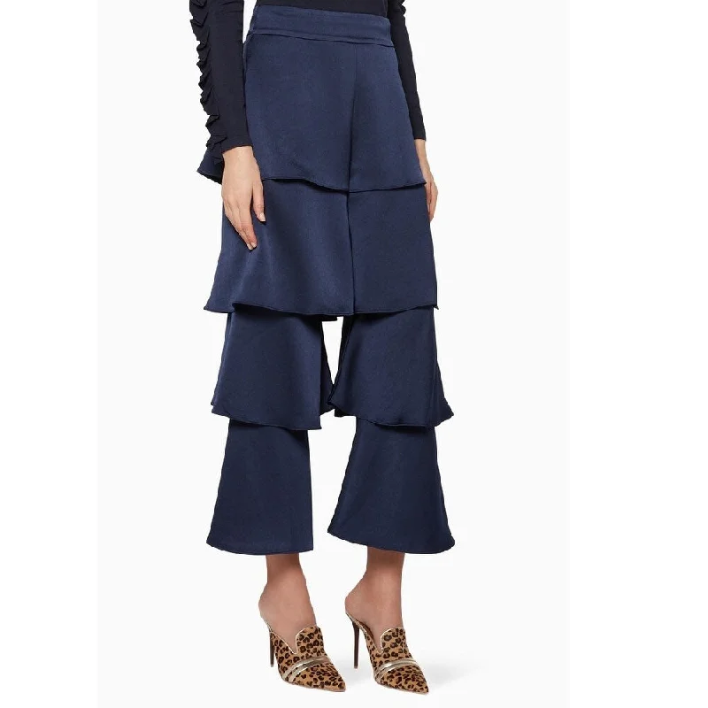 Alexis Women's Cropped Parris Pants Navy-Blue Size Large - Navy