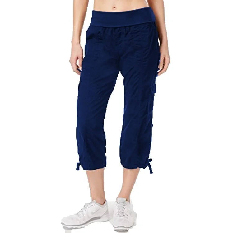 Calvin Klein Women's Performance Cargo Cropped Pants Navy Size 2 Extra Large - XX-Large