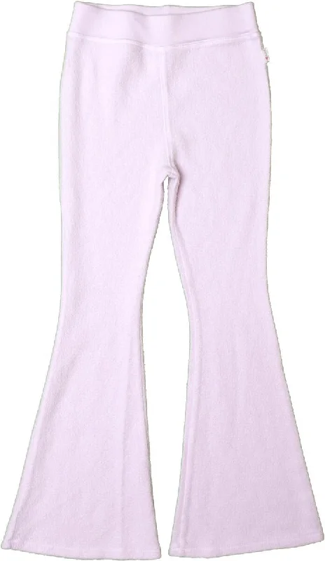 Candy Pink Fitted Flare Fleece Pant