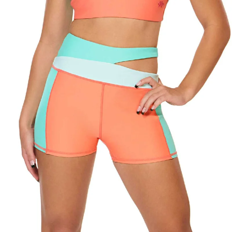 Daydream Cutout Compression Shorts -  Citrus Zest