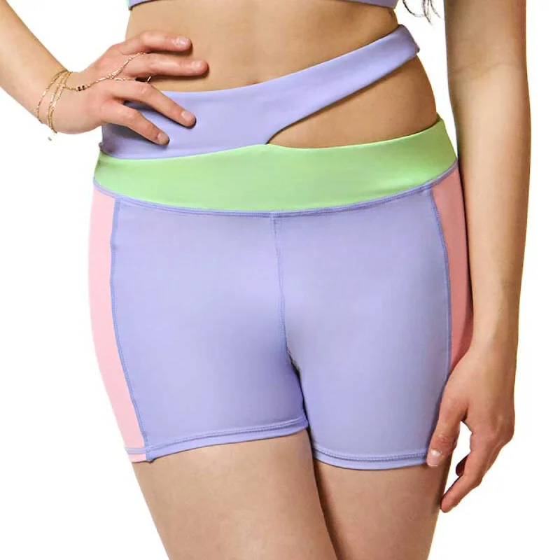 Daydream Cutout Compression Shorts -  Lilac Fusion