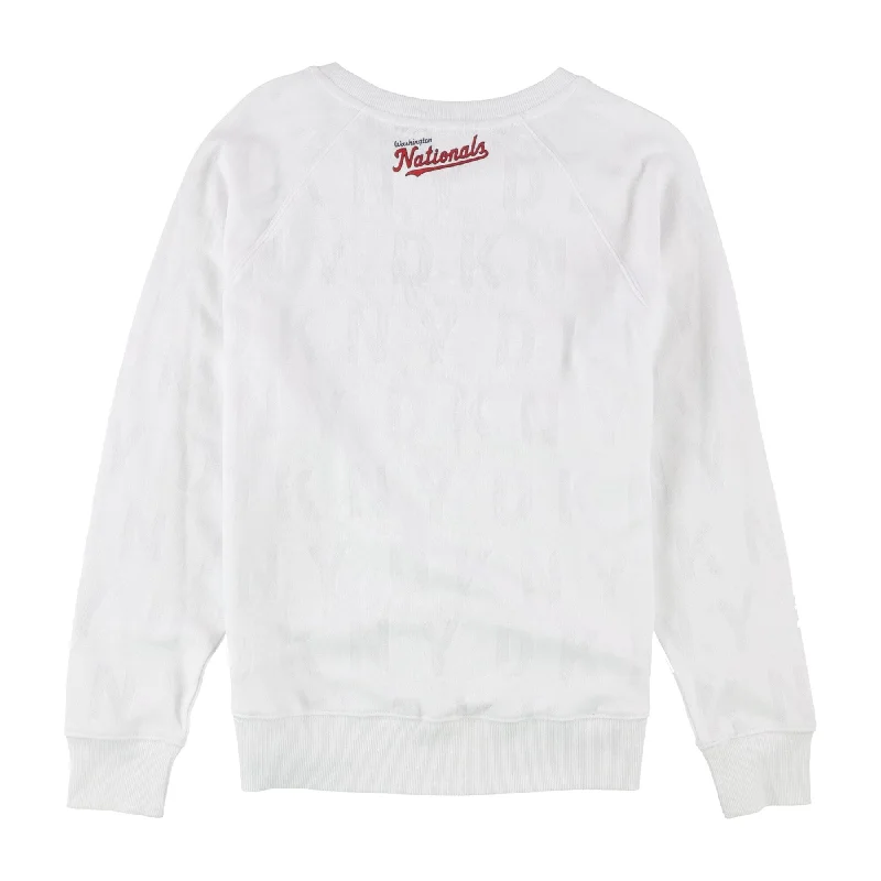 DKNY Womens Washington Nationals Sweatshirt, White, Small