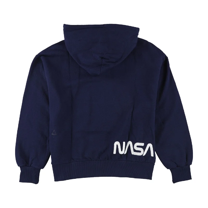 Elevenparis Womens NASA Hoodie Sweatshirt, Blue, Large