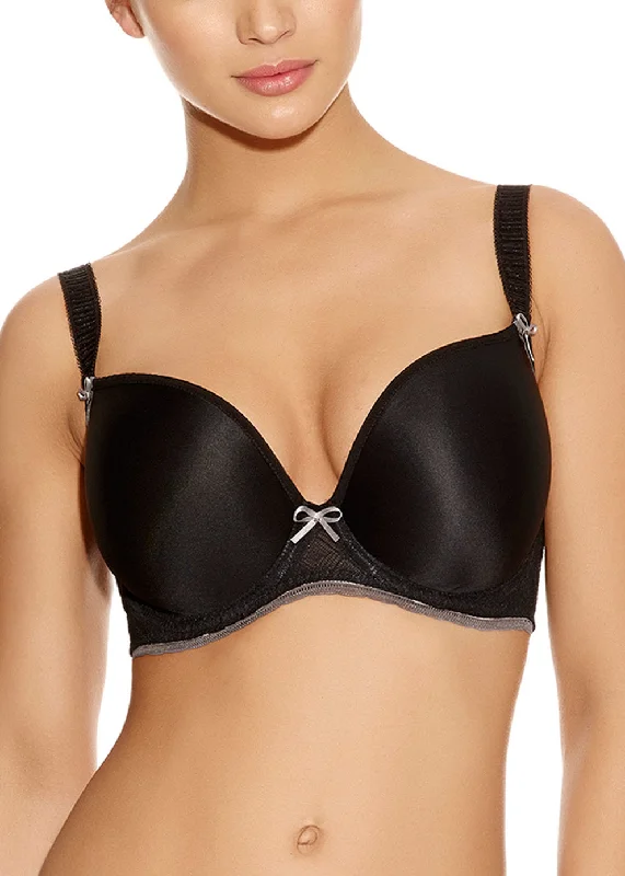 FREYA AA1704BLK DECO VIBE UNDERWIRE PLUNGE T SHIRT BRA