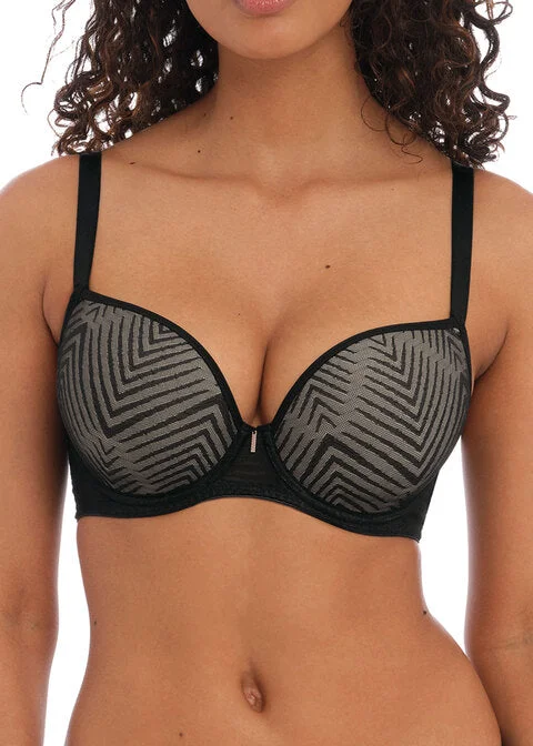 FREYA AA401131BLK TAILORED UW PLUNGE T SHIRT BRA