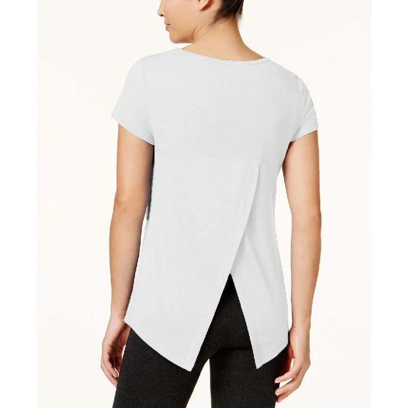 Ideology Women's Activewear Slit Back T Shirt Bright White Small - S (4 - 6)