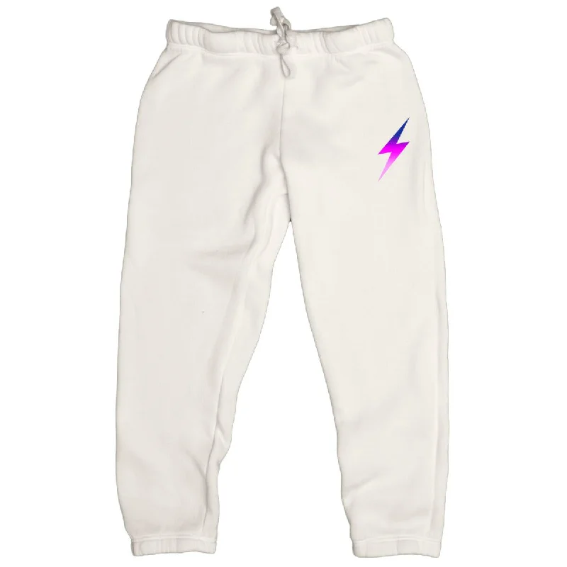 Ivory Cuff Sweatpants with Ombre Bolt