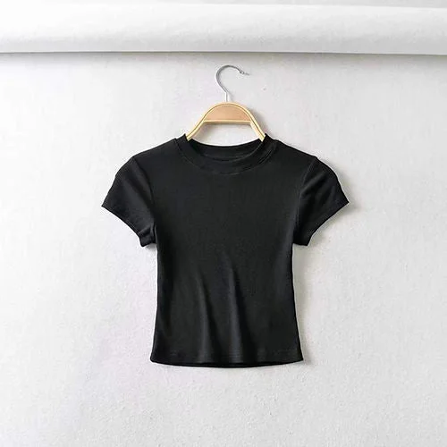 Lea Tee Cropped - Black