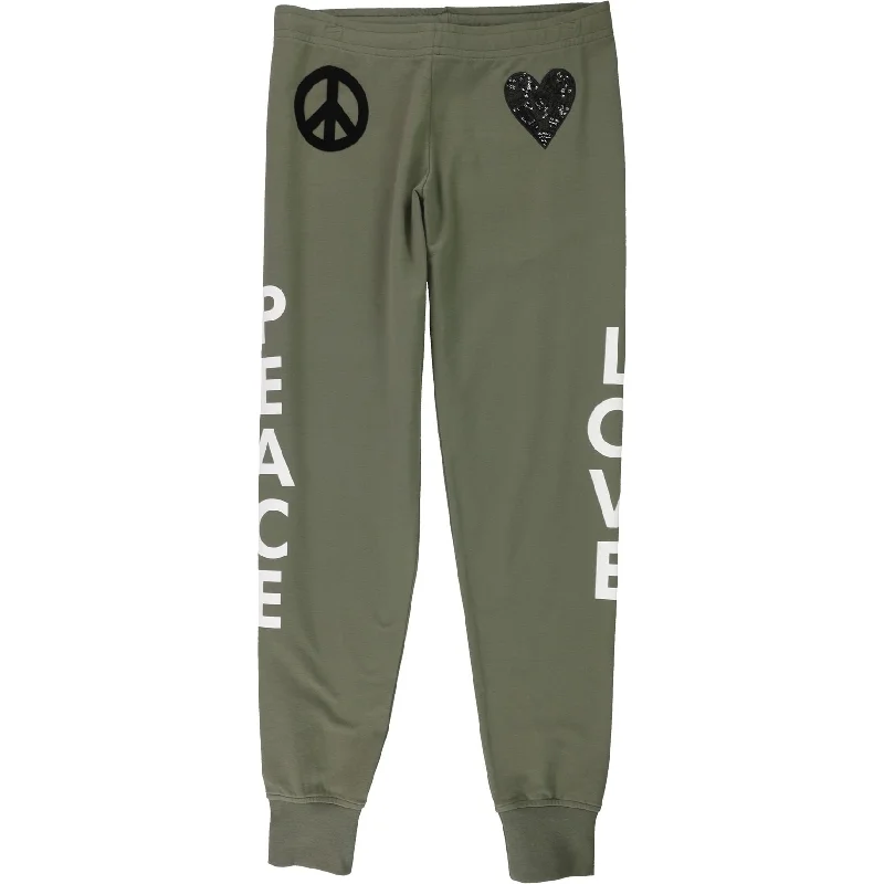 Love Moschino Womens Peace Love Athletic Jogger Pants, Green, 8