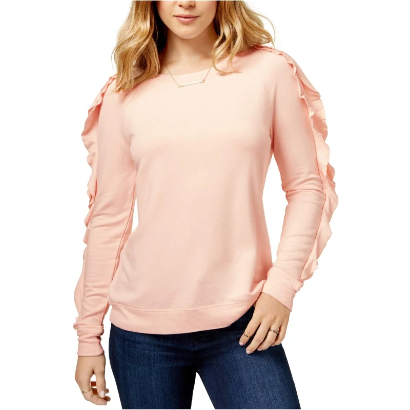 Maison Jules Womens Ruffled Sweatshirt