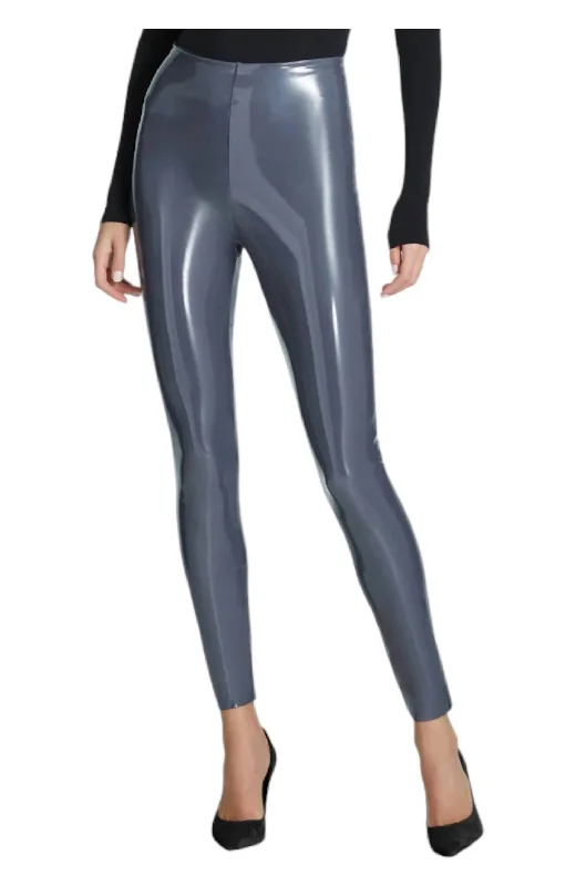 Perfect Faux Patent Leather Legging In Slate