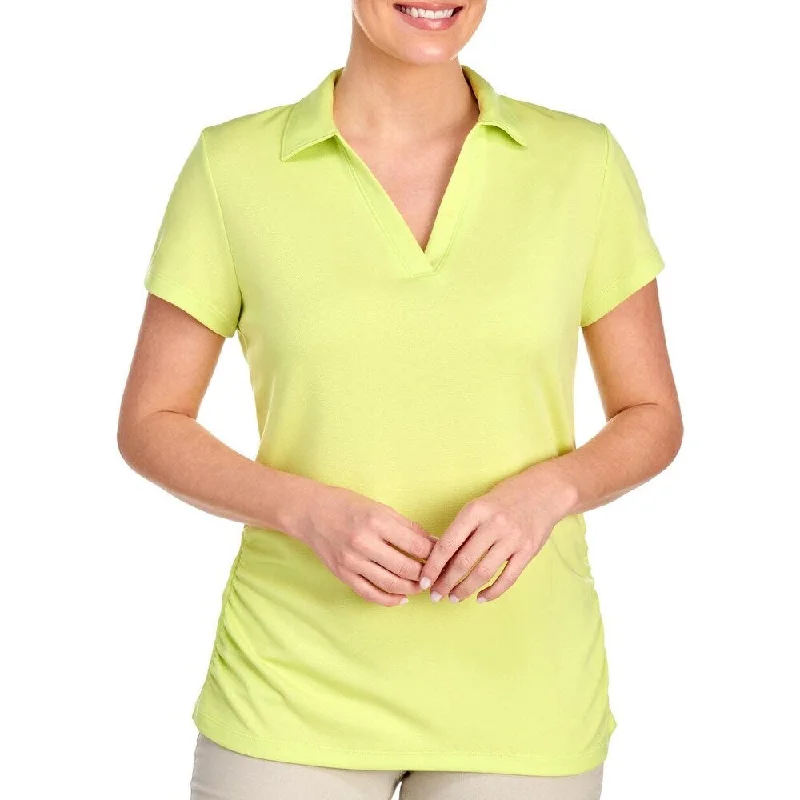 Pga Tour Women's Mesh Golf Polo Yellow Size Large - 14