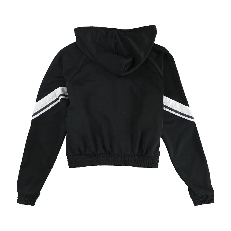 Reebok Womens Classic Vector Cropped Hoodie Sweatshirt, Black, Small