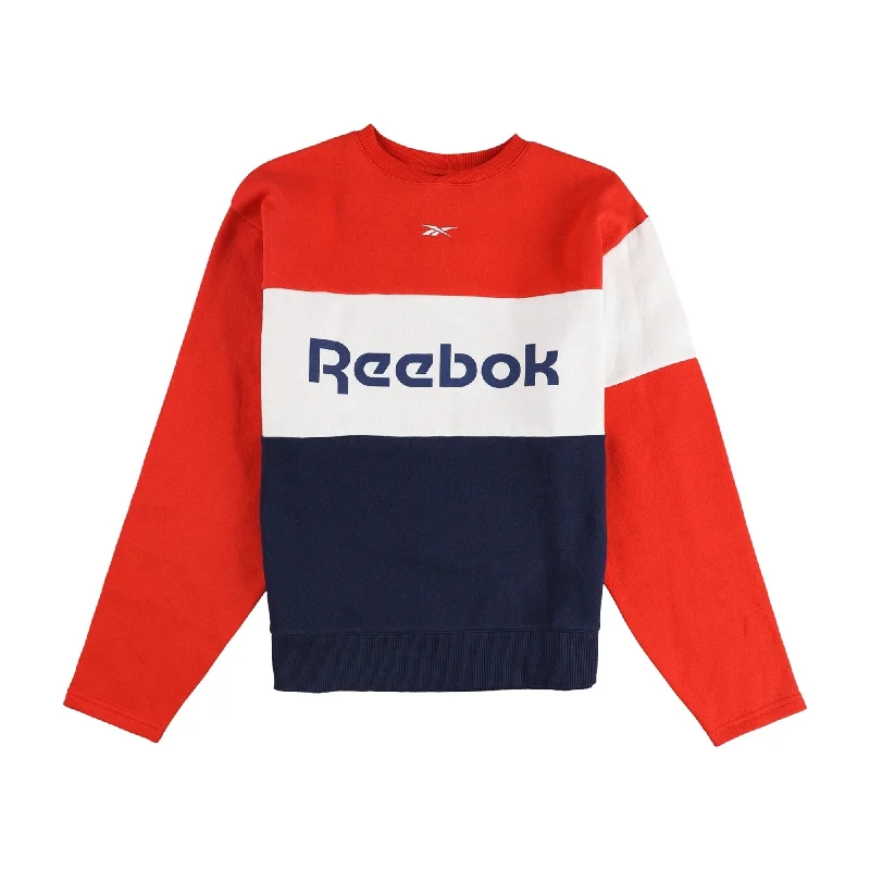 Reebok Womens Linear Logo Crew Sweatshirt, Red, Small