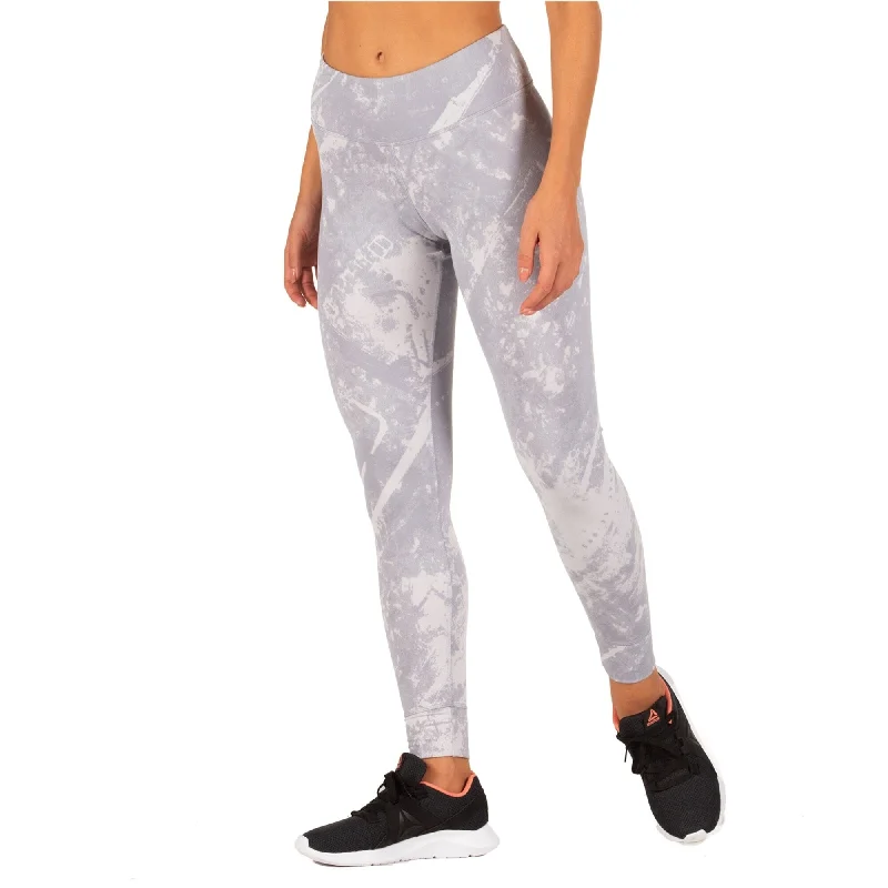 Reebok Womens Lux Bold Compression Athletic Pants, Grey, Small