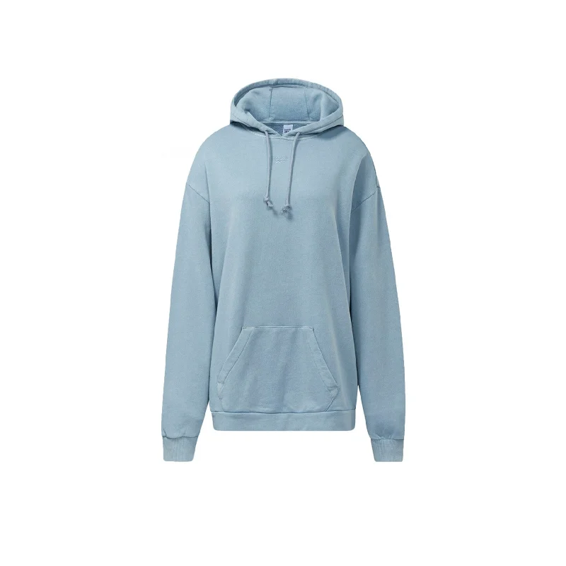 Reebok Womens Natural Dye Oversized Hoodie Sweatshirt, Blue, Medium