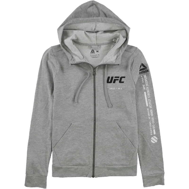 Reebok Womens UFC HRSD 93 Hoodie Sweatshirt, Grey, Medium