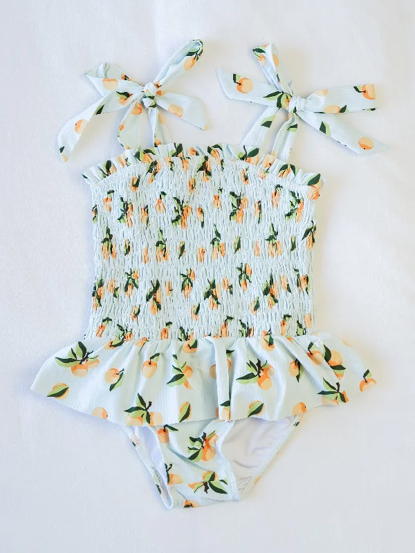 Smocked One Piece - Oranges Stripe