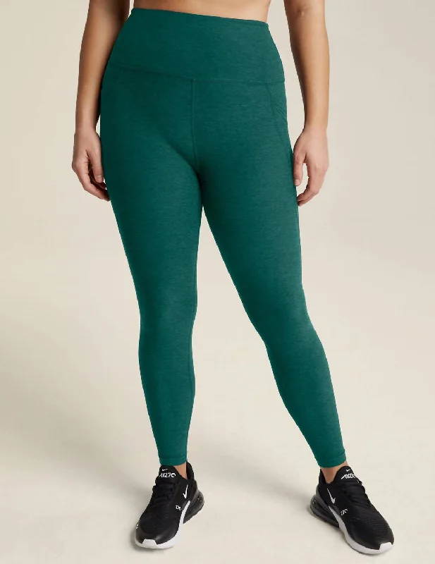 Spacedye Out Of Pocket High Waisted Midi Legging In Lunar Teal