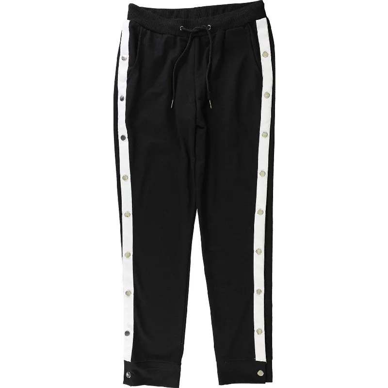 Waisted Womens Solid Athletic Jogger Pants, Black, Medium