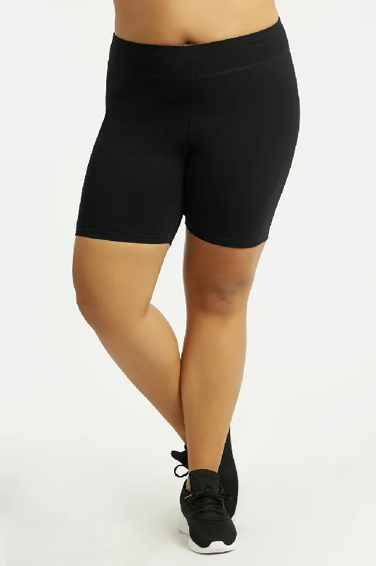 SOFRA COTTON 15 INCH LEGGING SHORTS PLUS SIZE (WP4015X_BLACK)